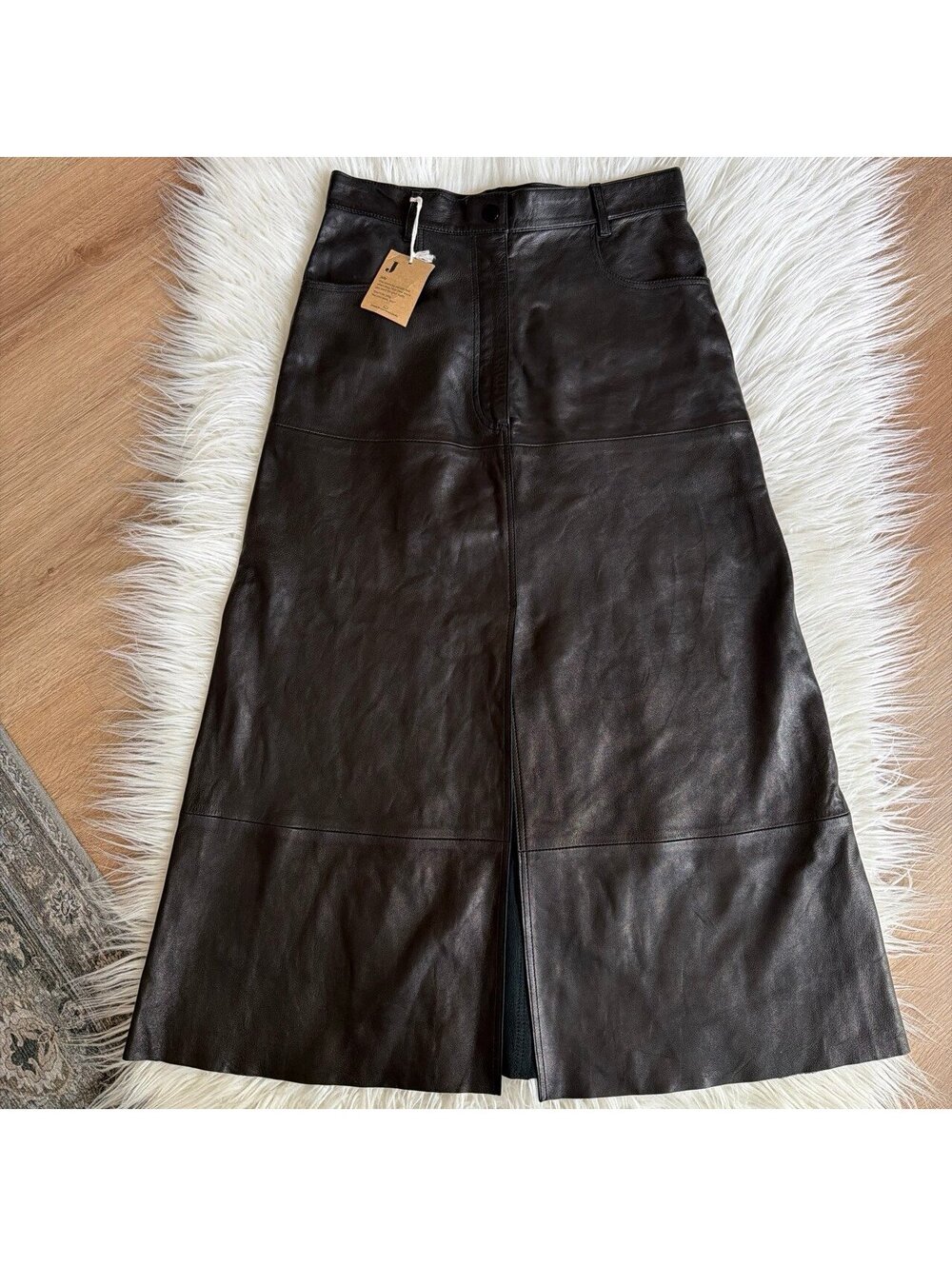 Sandro black leather skirt size 3